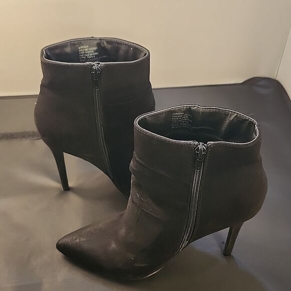 JUSTFAB POINTED TOE SIDE ZIPPER CLOSURE WOMEN'S ANKLE BOWNOT  BOOTIES - Picture 9 of 14